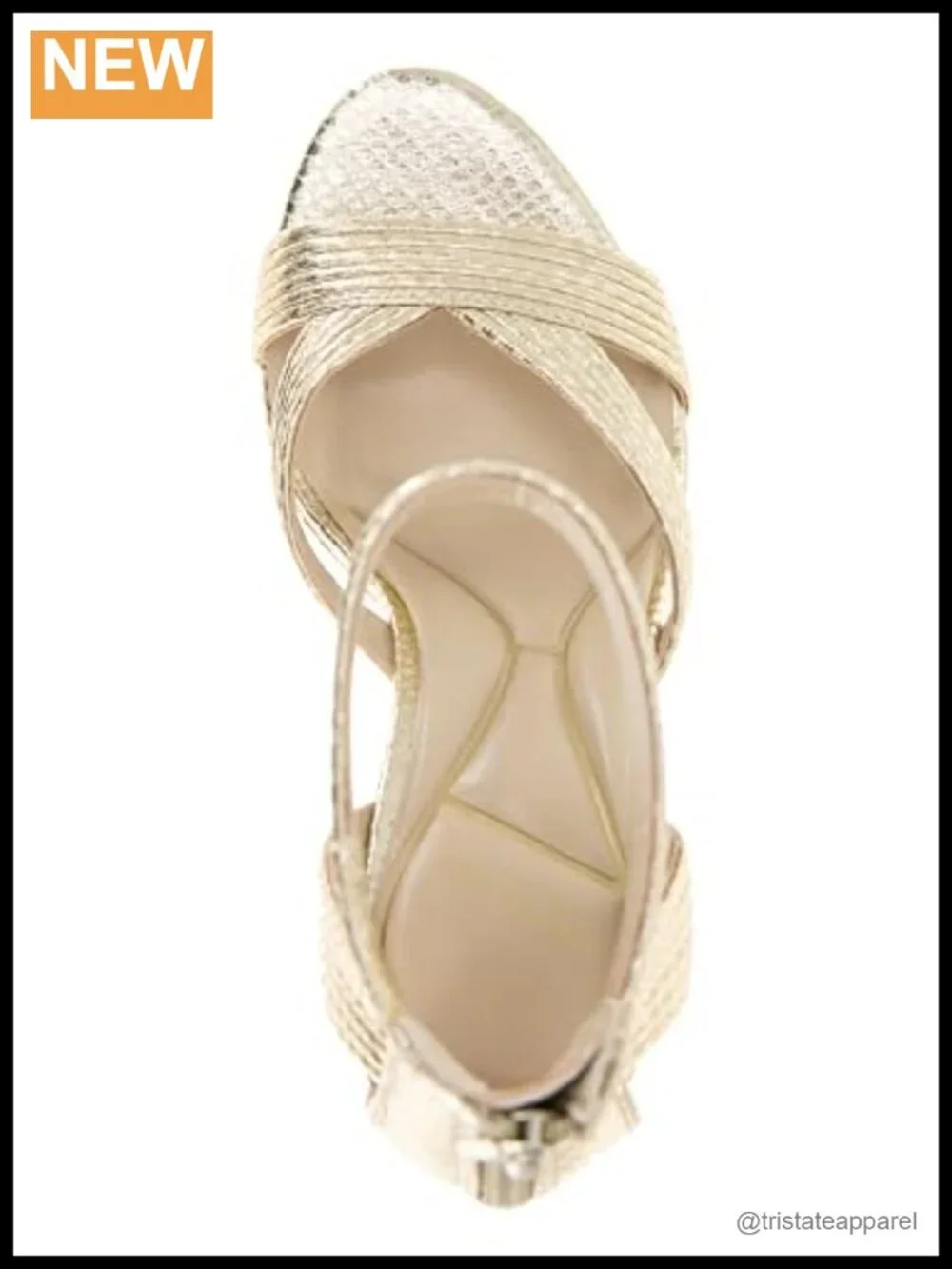Platform Heeled Sandal With Back Zip, Faux Leather, Arch Support